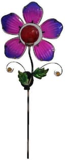 Luna24 Solar Gartenstecker Blume Lila LED Glas Bild 2