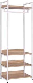 Woltu Kleiderständer mit Schuhregal Holz Stahl Weiß Braun Bild 2