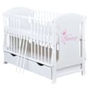 Baby-Delux Babybett Lia Princess Weiß mit Schublade und Princess Motiv Bild 2