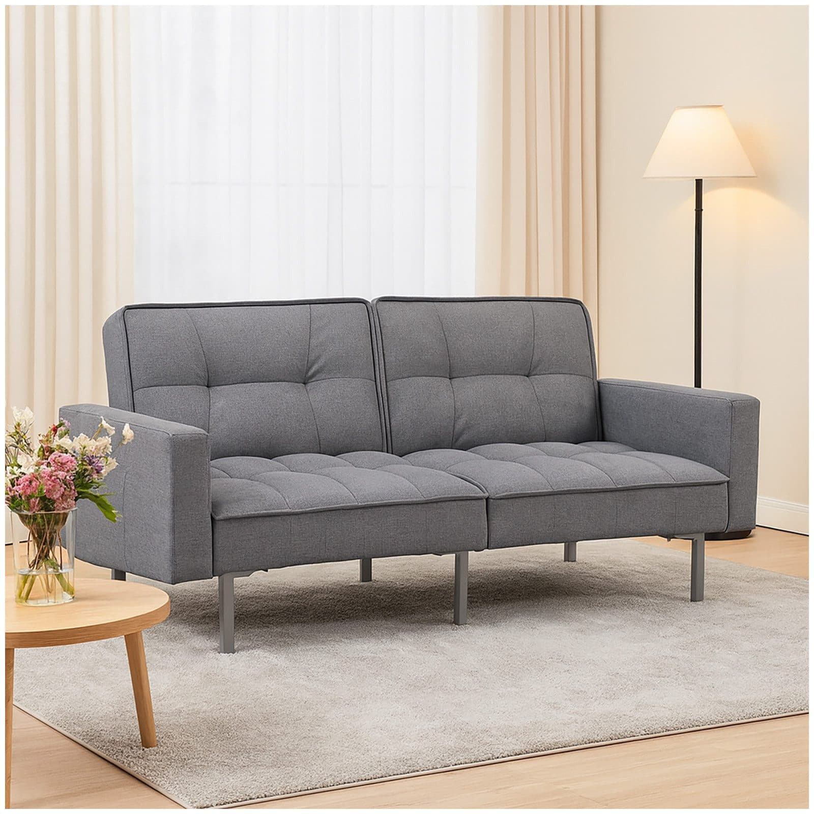 HTI-Living 2-Sitzer Schlafsofa Leinenbezug Modern - Bild 2