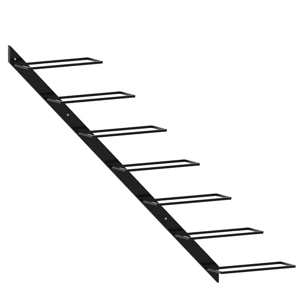 vidaXL Wand-Weinregal für 7 Flaschen Schwarz Metall - Bild 2