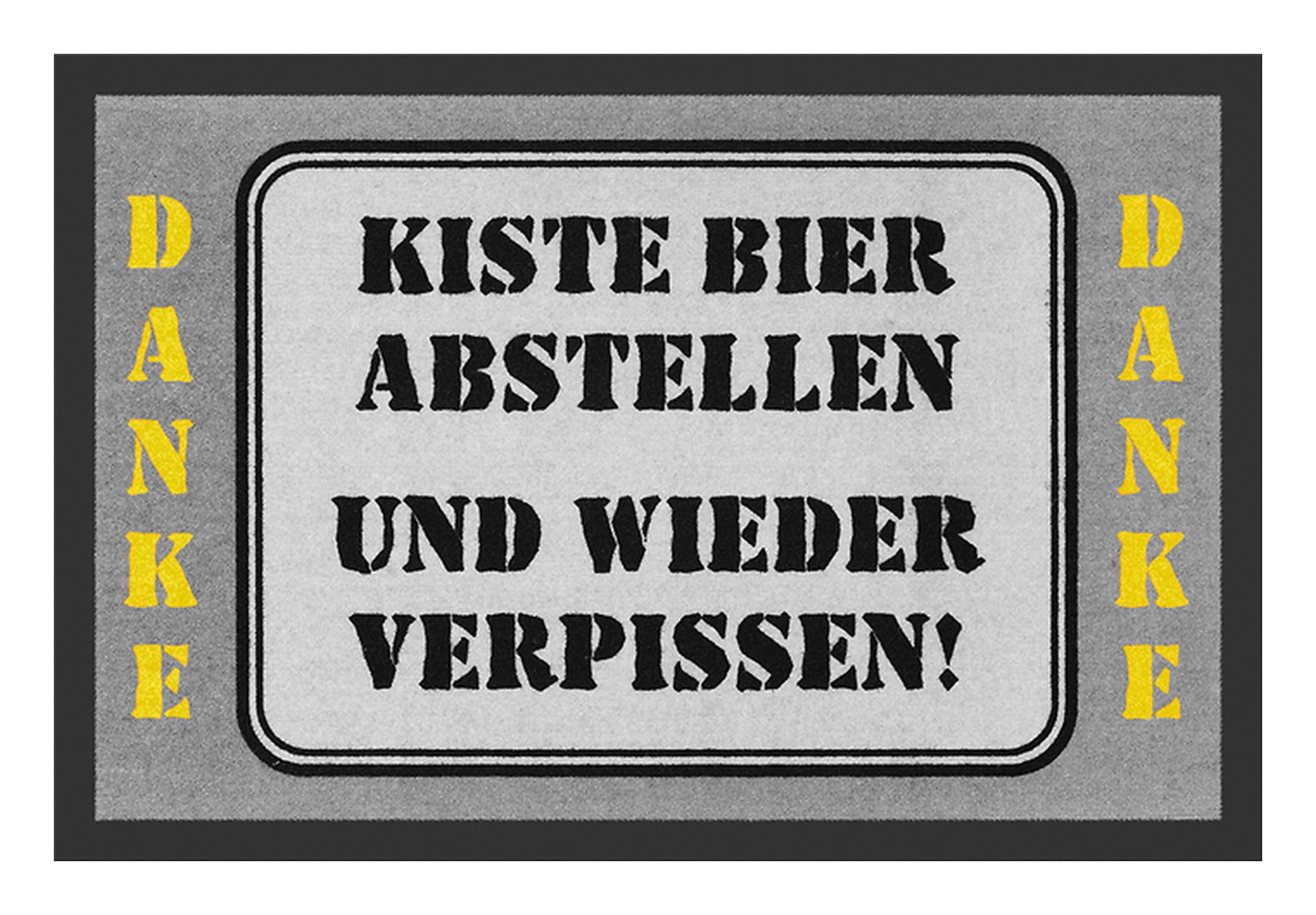 Rockbites Türmatte Grau mit Bier-Spruch