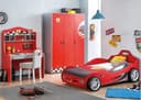 Möbel-Zeit Jugendzimmer-Set RACECUP Kinderzimmer 3-tlg. Schrank Schreibtisch mit Aufsatz Autobett Bild 2