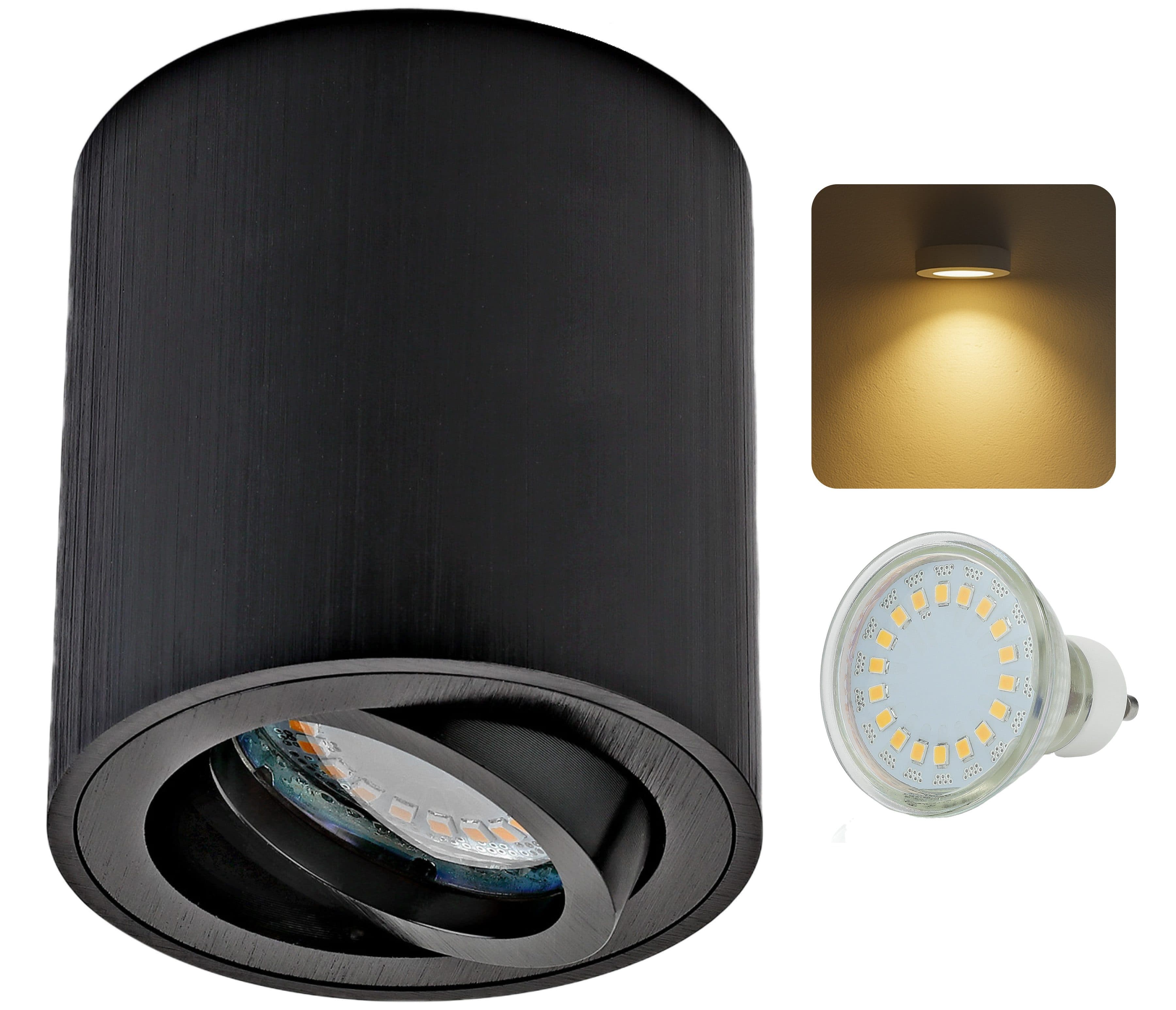Sweet LED Deckenspot GU10 5W Schwarz Gebürstet Schwenkbar - Bild 2