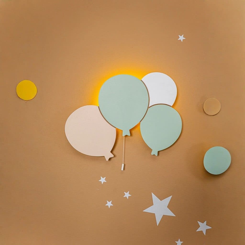 COZYCOLLECTIONS LED Wandleuchte Ballons Grün Weiß Massivholz - Bild 2