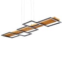 hofstein Pendelleuchte Palermo Dimmbar Holz Metall Schwarz LED Bild 2
