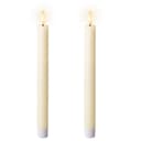 Lumineo LED-Kerze 24cm Wachs Timer Creme Warmweiß 2 Stück Bild 2