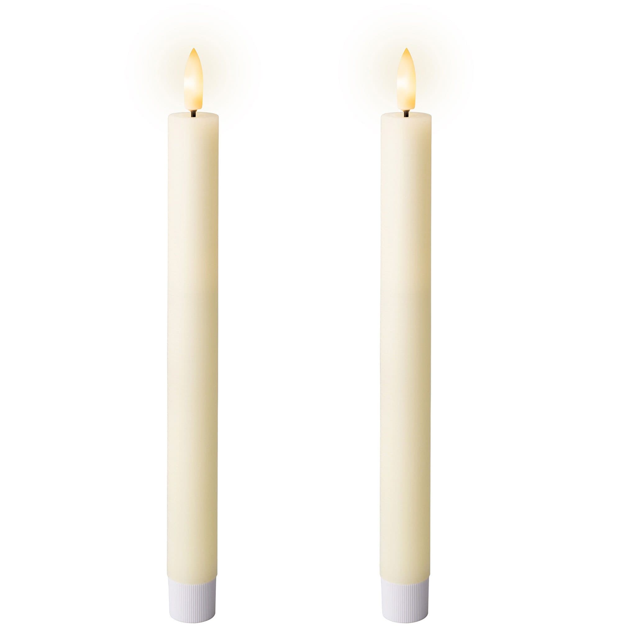 Lumineo LED-Kerze 24cm Wachs Timer Creme Warmweiß 2 Stück - Bild 2