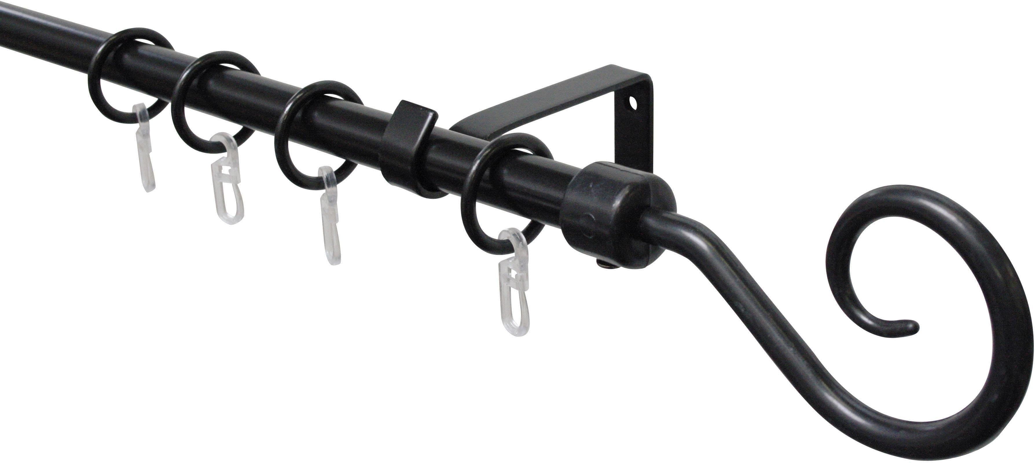 GARDINIA Gardinenstange Set Metall Schwarz Ausziehbar 1-Lauf - Bild 2