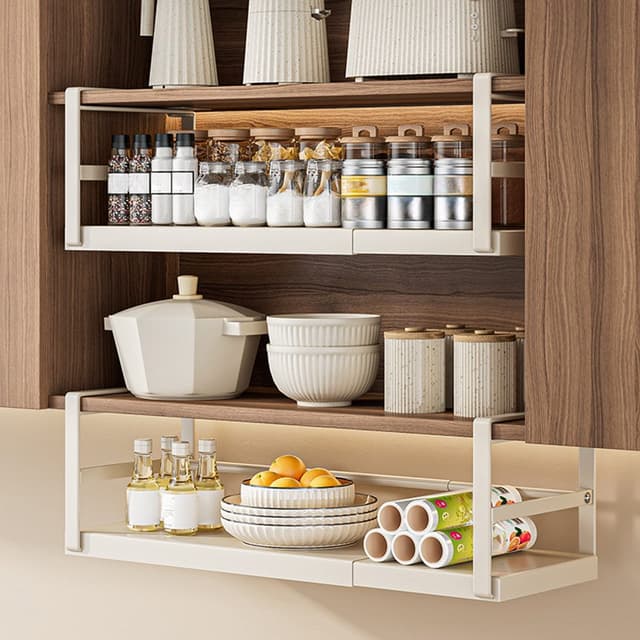 GarveeMore Küchenorganizer-Set Weiß Hängend Metall