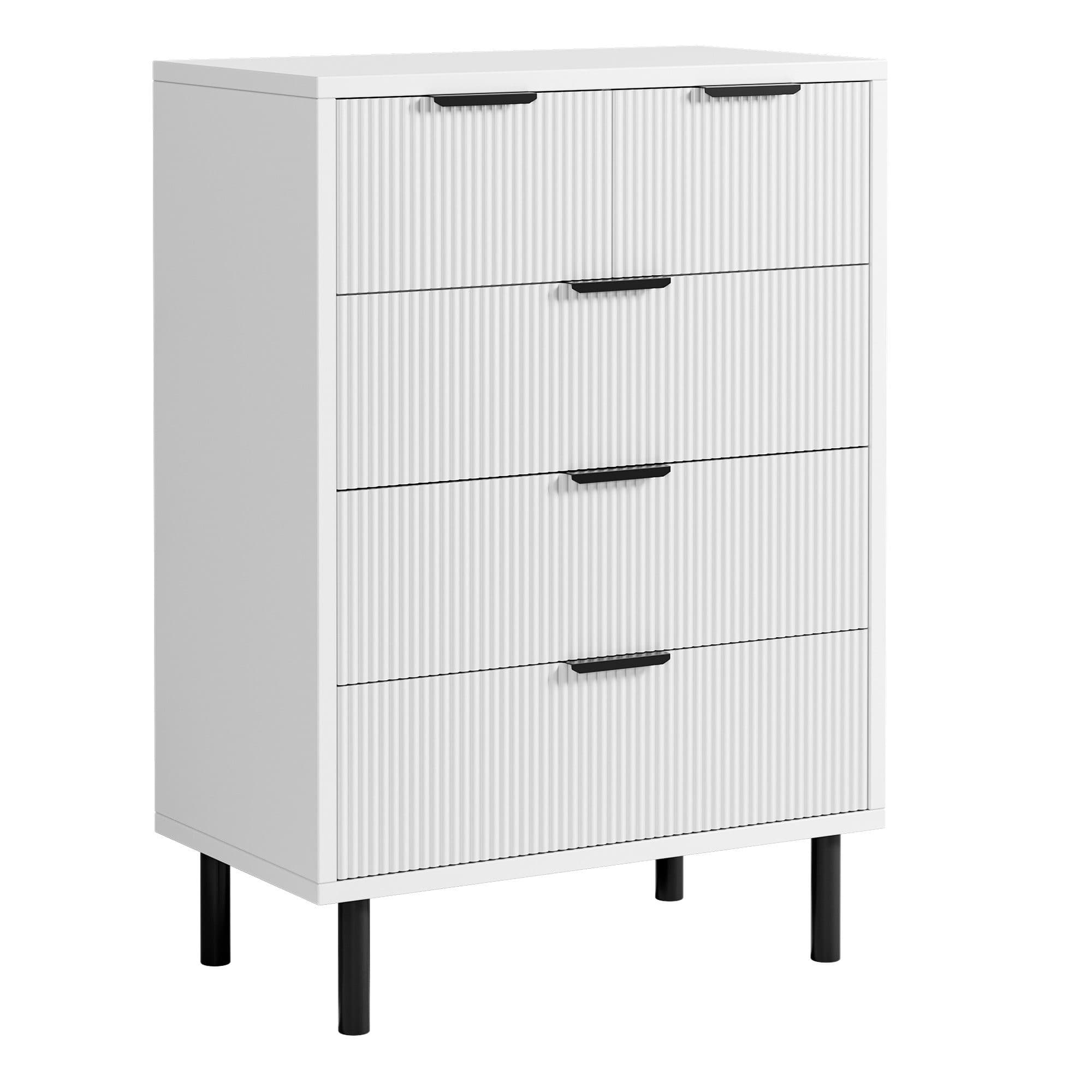 GarveeMore Kommode mit 5 Schubladen Weiß Modernes Design - Bild 2