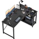 HOMALL Eckschreibtisch 100/120L Form mit Ablagefächern, 2 Tier DIY Lagerregalen Computertisch Bild 2