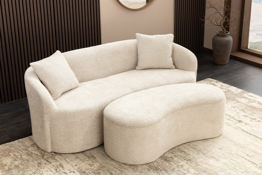 riess-ambiente 2-Sitzer Sofa ELEMENTAL 180 cm Champagner Beige Bouclé - Bild 2