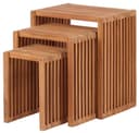 MR.DEKO Beistelltisch Teak 3er Set Massivholz Natur Bild 2