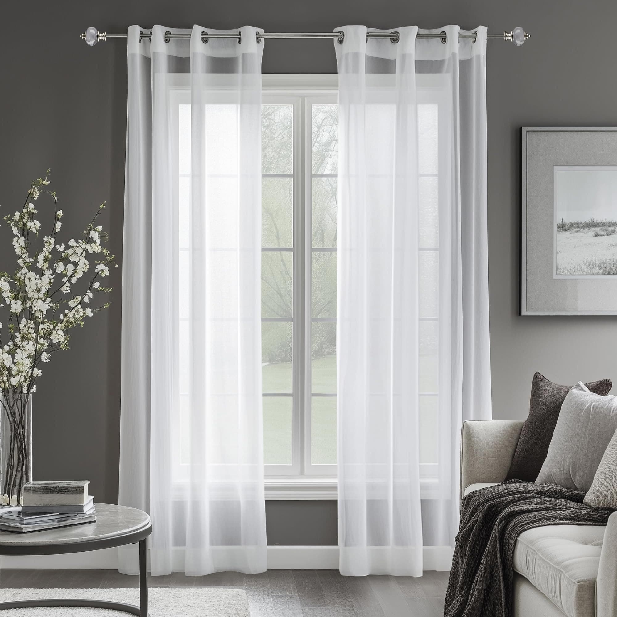Deconovo Voile Gardinen Wohnzimmer Transparent - Bild 2
