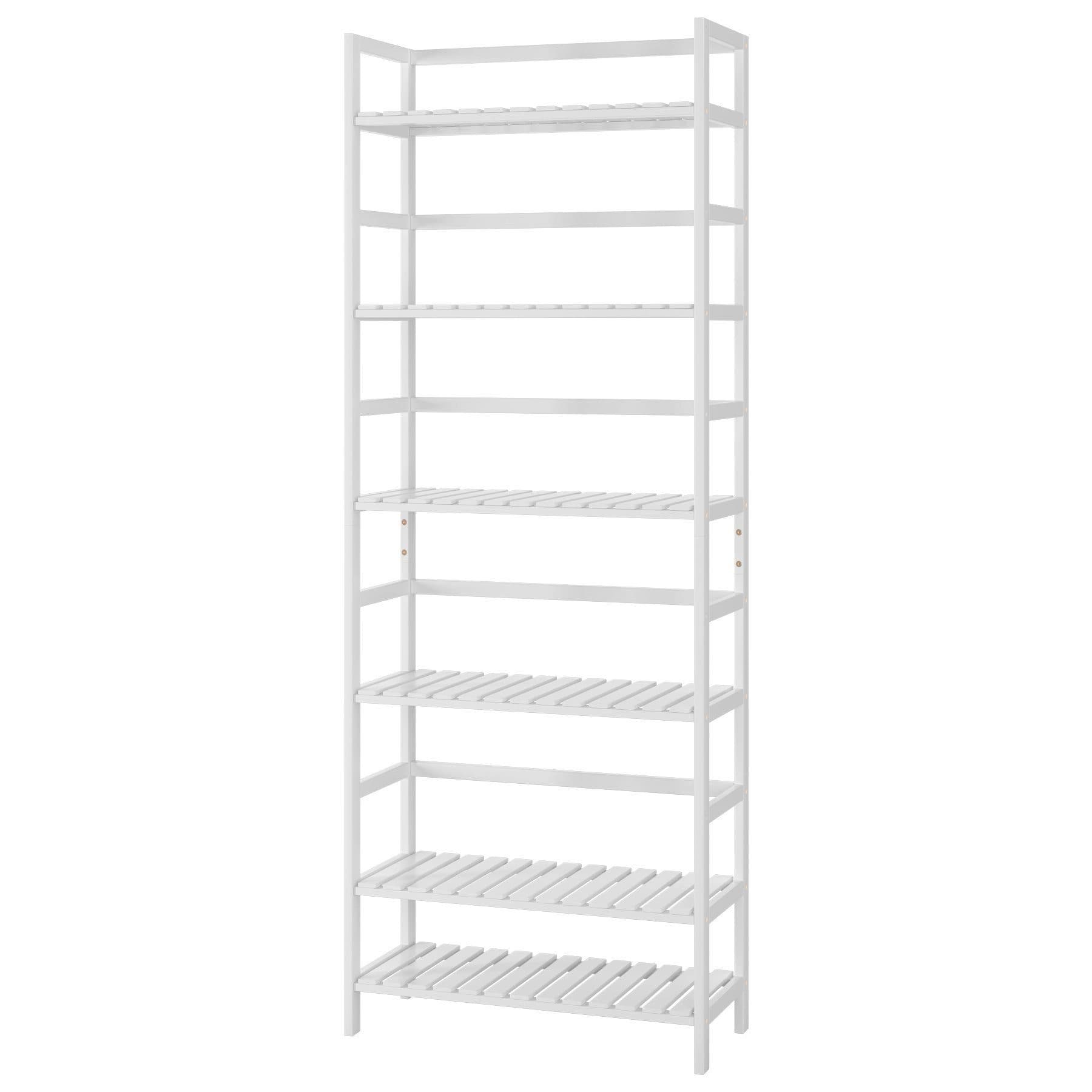 Homfa Standregal Badregal mit 6 verstellbaren Ablagen Natur/Weiß - Bild 2