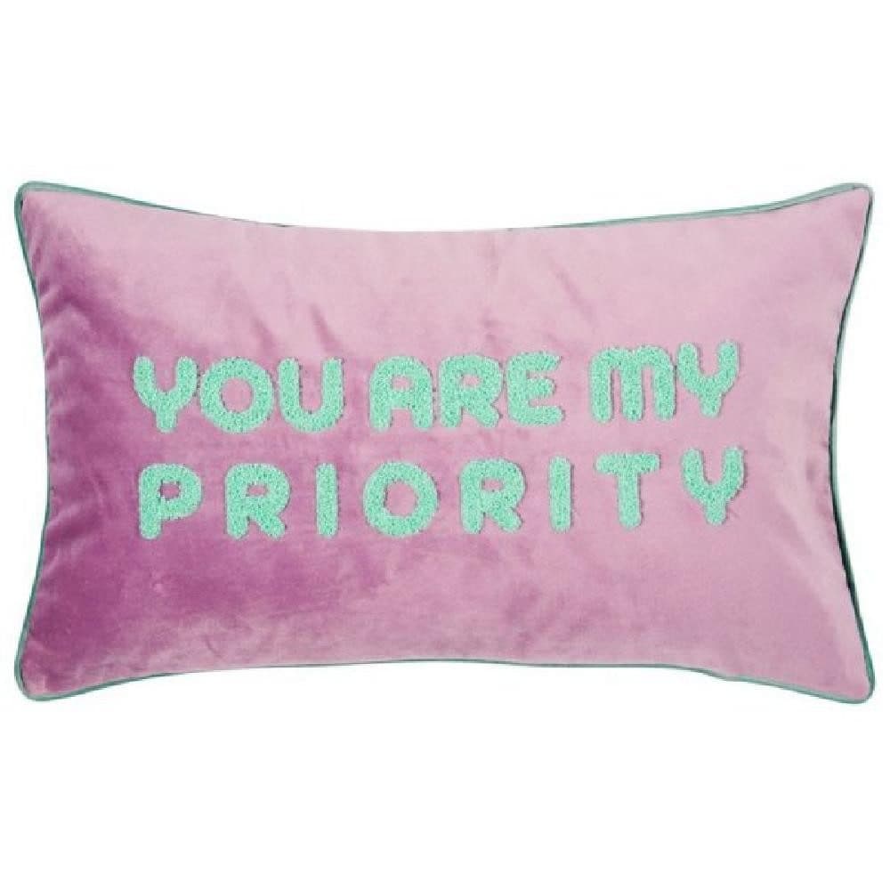 PAD Kissenhülle Letters Priority Blau Lila 30x50cm