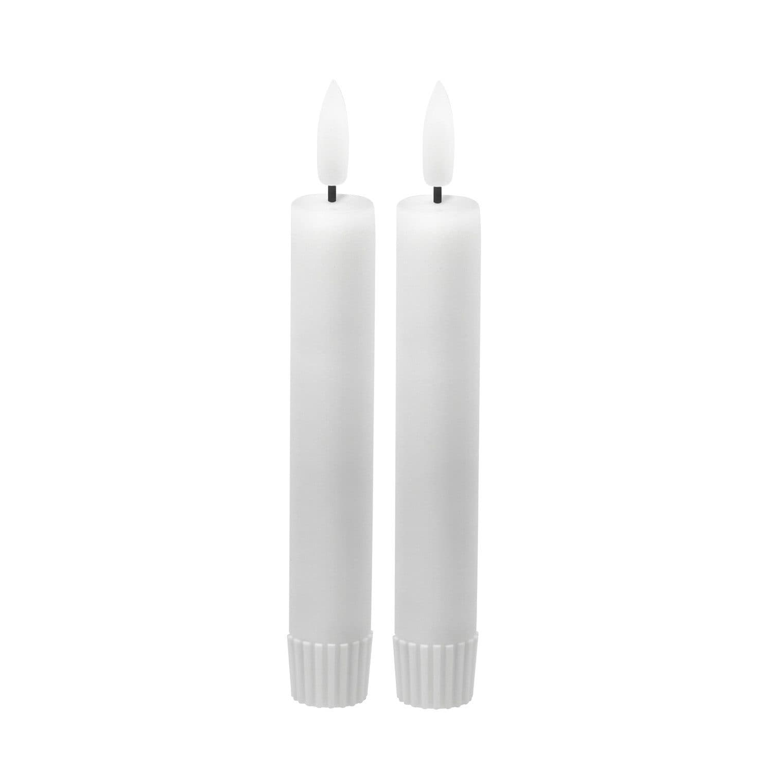 LED Universum LED-Kerze LED Echtwachs Stabkerze 2er Set Weiß - Bild 2