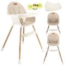 MoMi Kinderstuhl Reki 2in1 Hochstuhl Beige PU-Kunstleder Bild 2