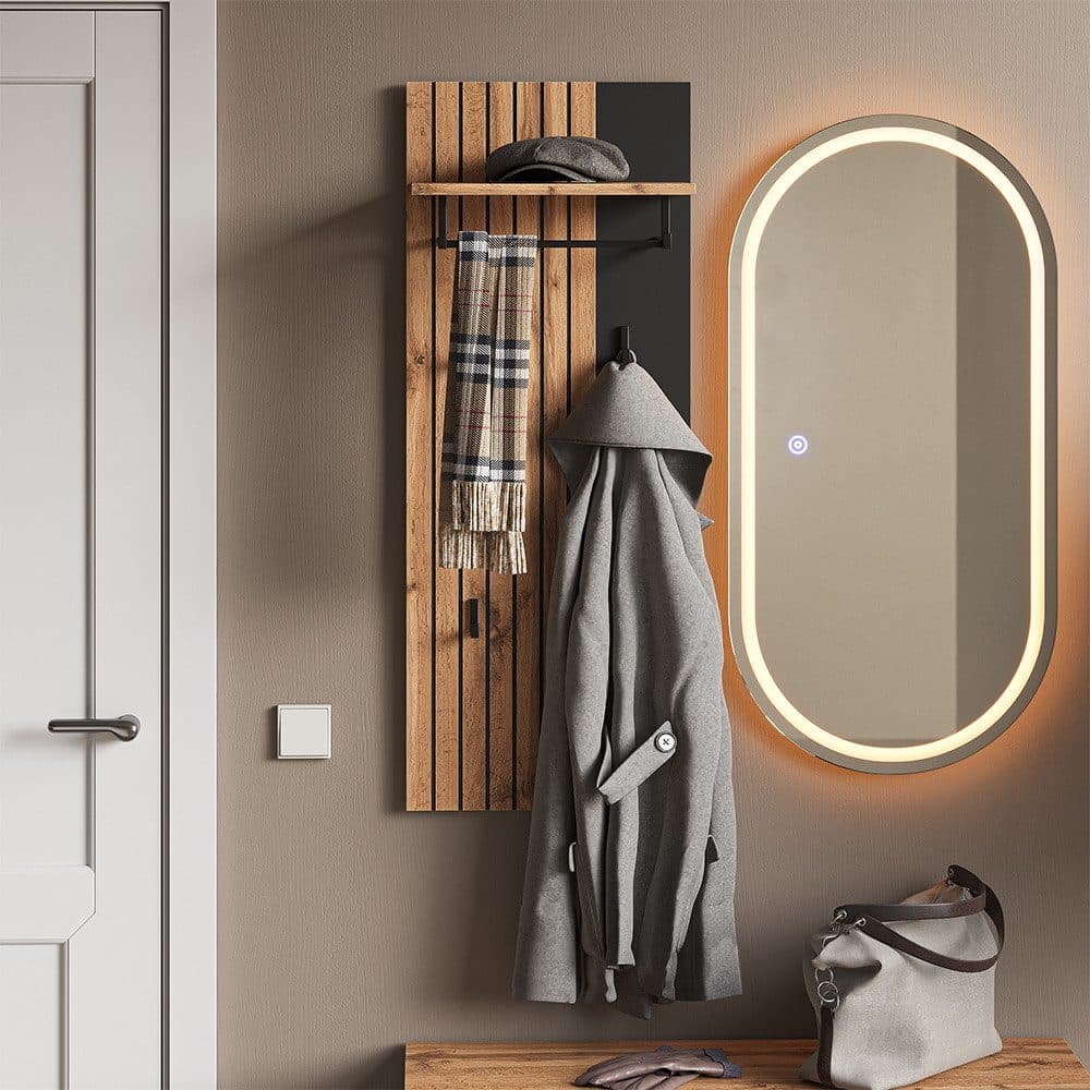 Vicco Wandgarderobe Amber Eiche Wotan Schwarz - Bild 2