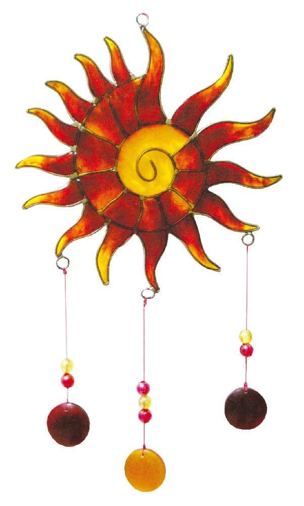 Saraswati Spiritcatcher Hängedekoration Sonnenspirale Rot