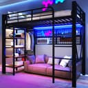 OKWISH Hochbett Jugendbett LED-Lichtleiste Bild 2