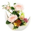 I.GE.A. Kunstblumenarrangement Rosen Rosa in Keramikvase Bild 2