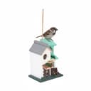 relaxdays Vogelhaus Deko Landhausstil Kiefernholz Mehrfarbig Bild 2