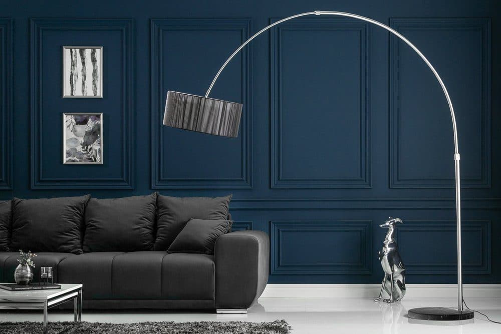 riess-ambiente Bogenlampe EXTENSO 230cm Schwarz Metall Marmor - Bild 2