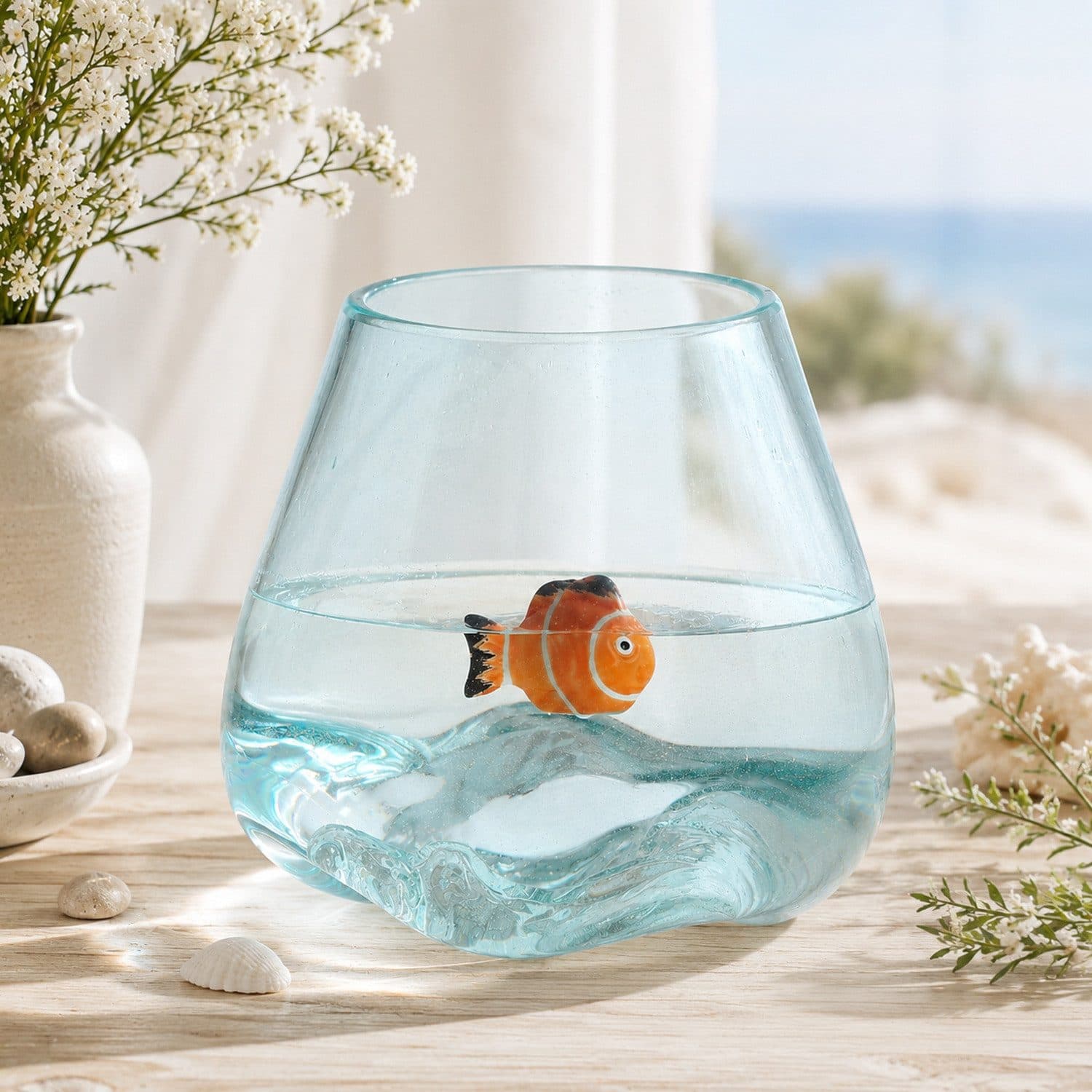 MARELIDA schwimmender Fisch NEMO Teichdeko Clownfisch Porzellan - Bild 2