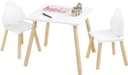 Woltu Kindersitzgruppe Weiß Kindertisch mit 2 Stühlen Bild 2