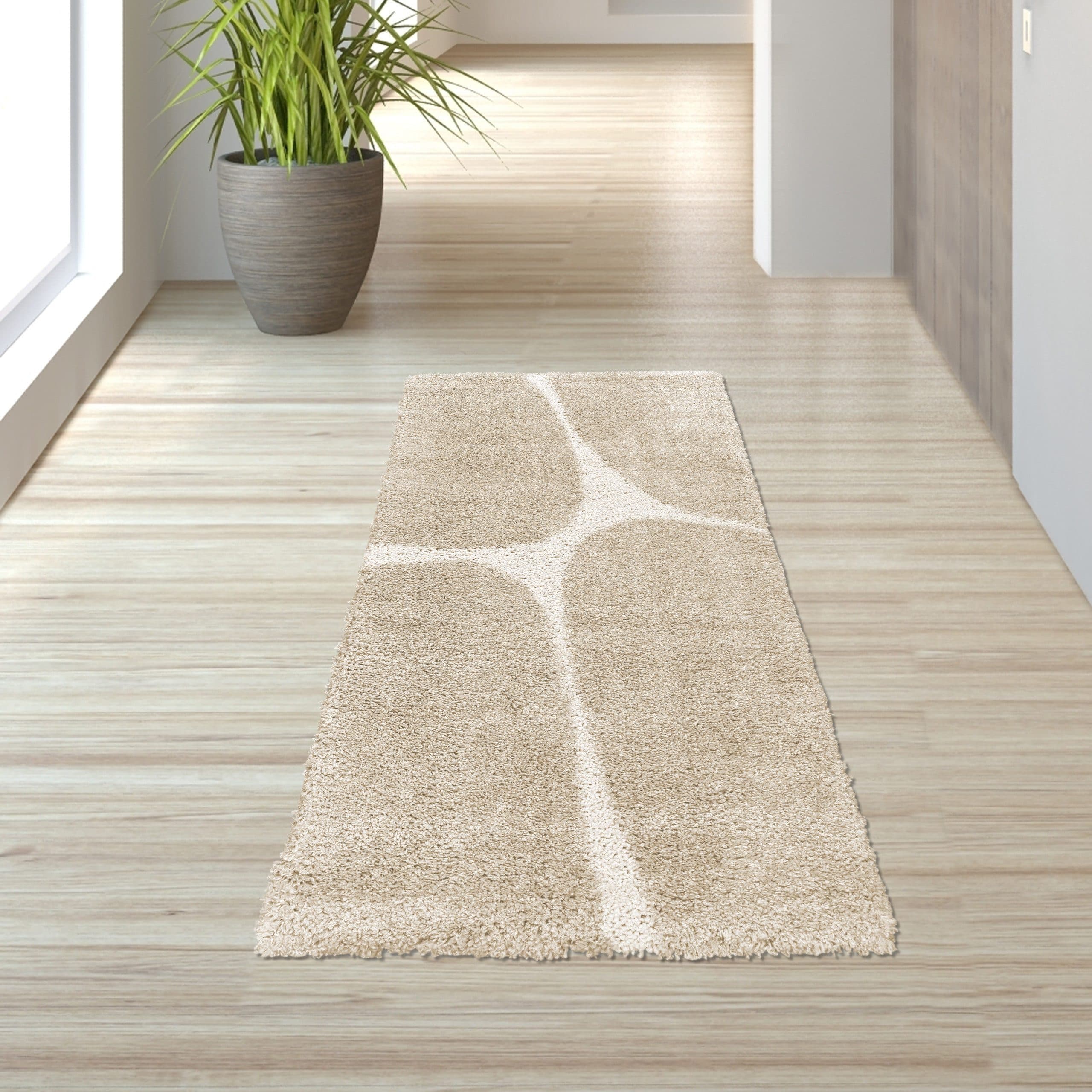 TeppichHome24 Teppich Moderner Hochflor Creme Beige Organisches Muster - Bild 2
