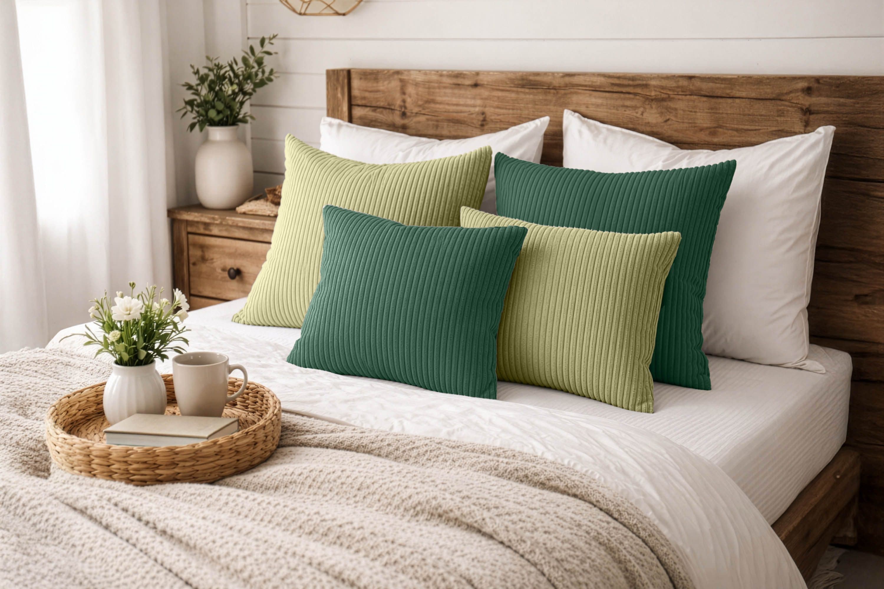 Amilian Dekokissen 4er Set mit Füllung - Modernes Sofa- und Zierkissen Set - Bild 2