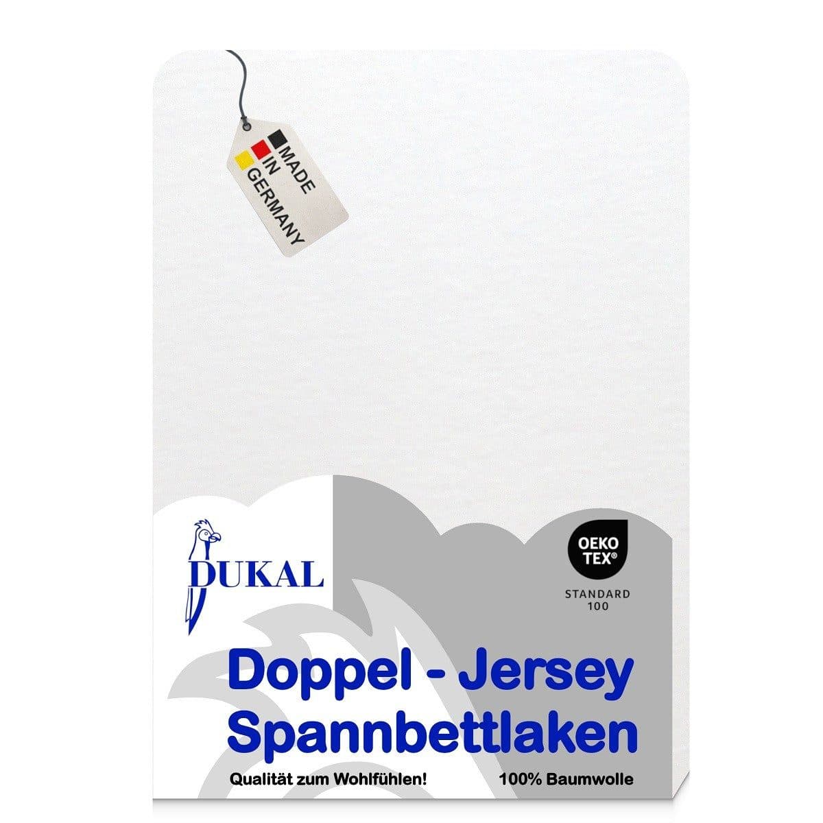 DUKAL Spannbettlaken 100% Baumwolle Weiß Doppel-Jersey - Bild 2