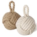 Topanbieter999 Türstopper 2er Set Jute Natur/Cremeweiß Bild 2