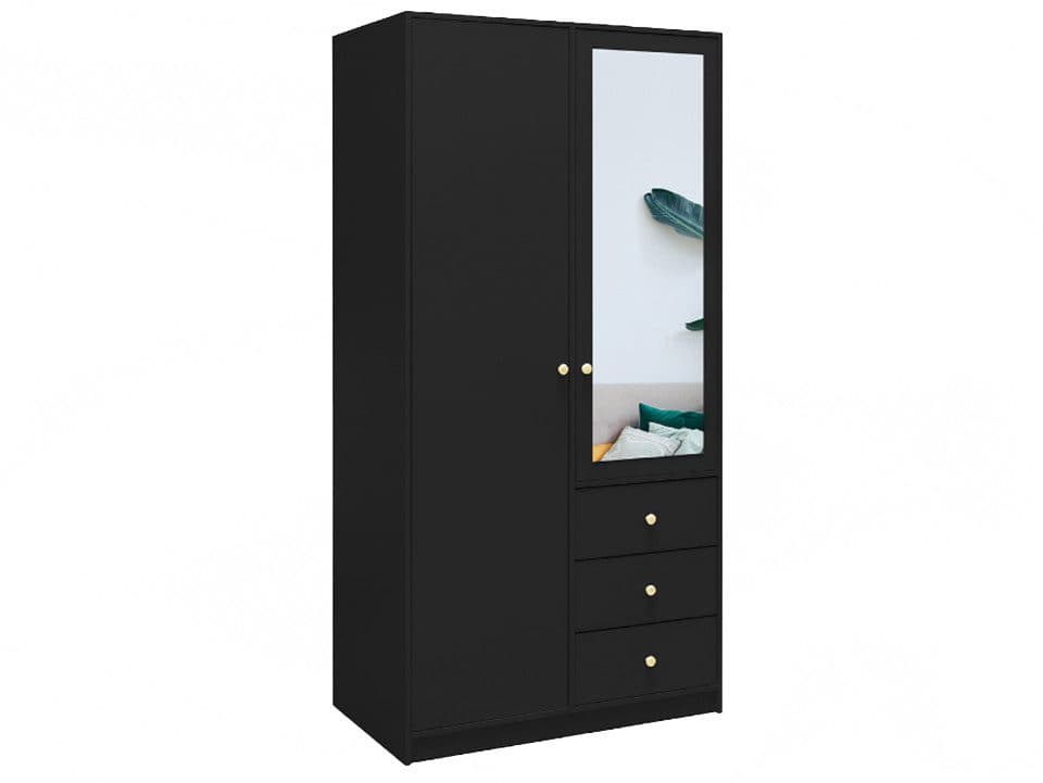 Beautysofa Kleiderschrank mit Spiegel und 3 Schubladen - Bild 2