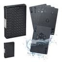 relaxdays Wasserfeste Pokerkarten 2 Decks Schwarz Kunststoff Bild 2