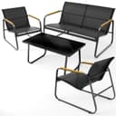 Blumtal Gartenlounge-Set 4-tlg. Anthrazit mit Glastisch Bild 2