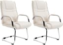 CLP Besucherstuhl Attila 2er Set Beige Kunstleder Freischwinger Bild 2
