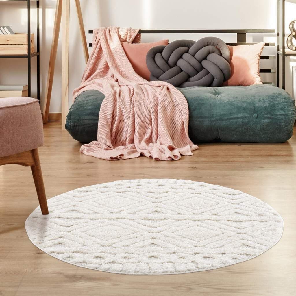 CARPET CITY Hochflor-Teppich Focus 3382 Creme Rund - Bild 2