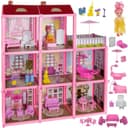 KRUZZEL Puppenhaus Puppenvilla mit 8 Zimmern und Terrasse Bild 2