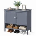 VASAGLE Schuhschrank Landhausstil Grau MDF 35x80x70 cm Bild 2