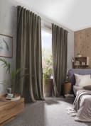 HOME BASICS Vorhang WOLLY Grau Thermo-Chenille Abdunkelnd Bild 2