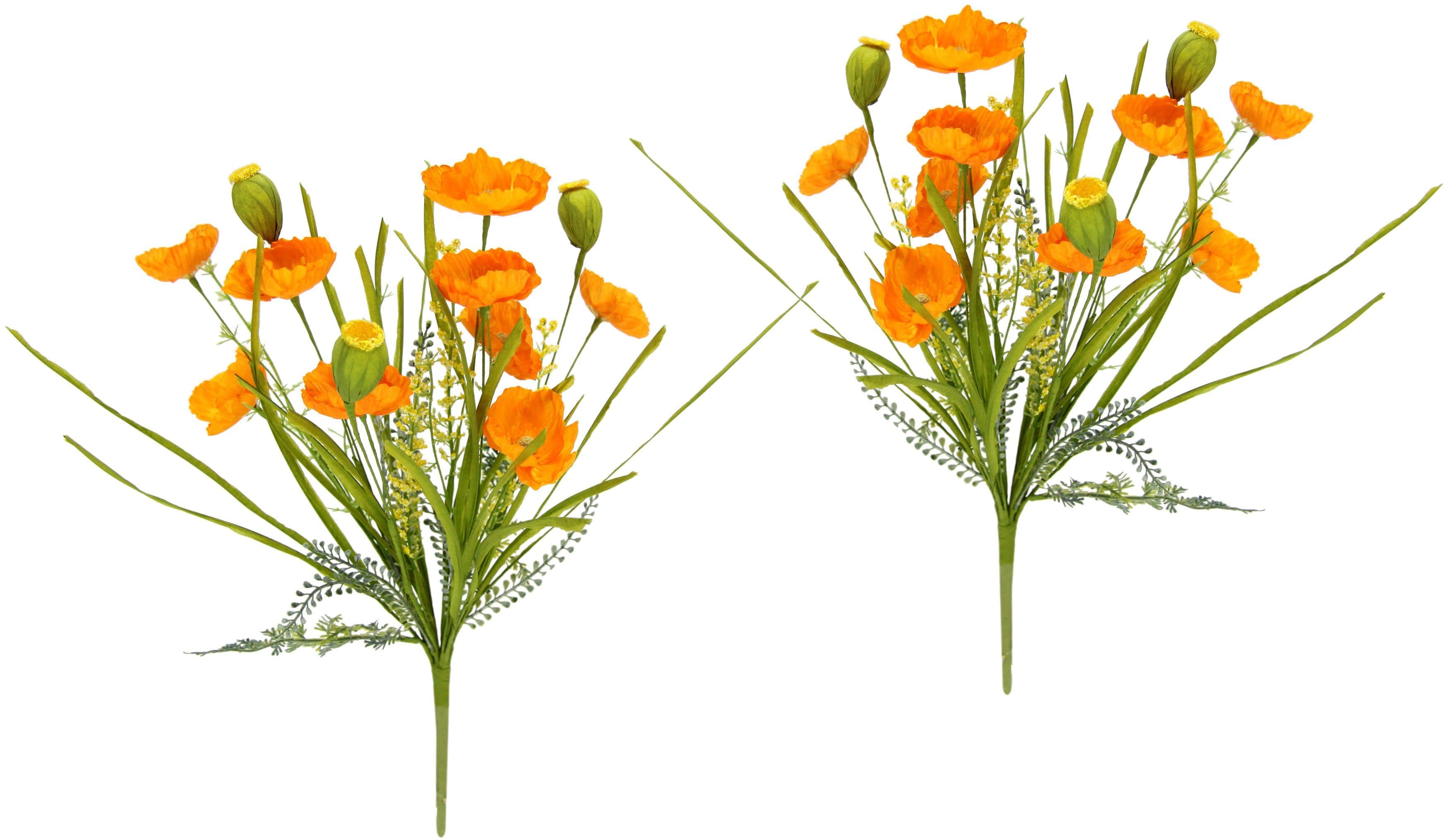 OTTO HOME Mohnblumen Kunstblume Orange 2er Set - Bild 2