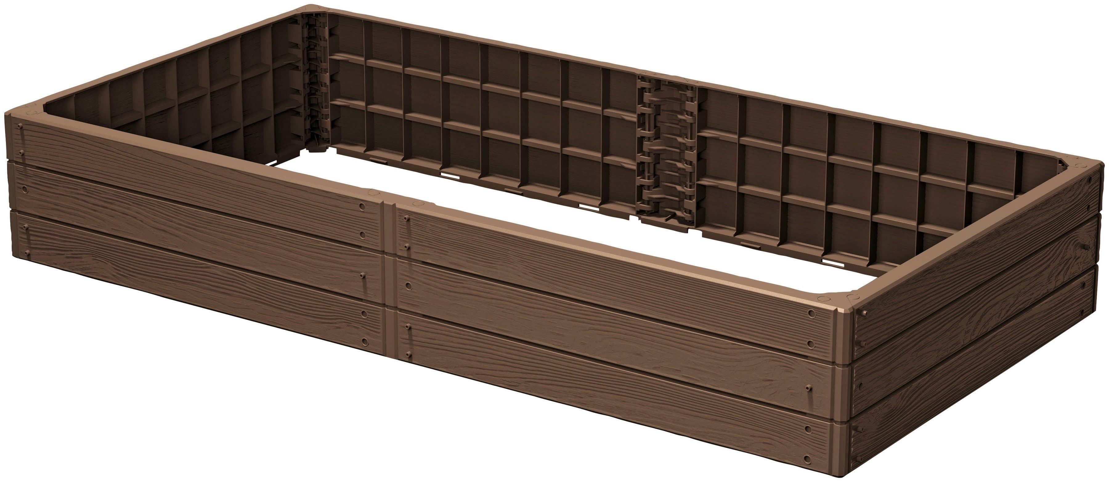 Prosperplast Palisade Base Wood Gartenbeet Braun Kunststoff
