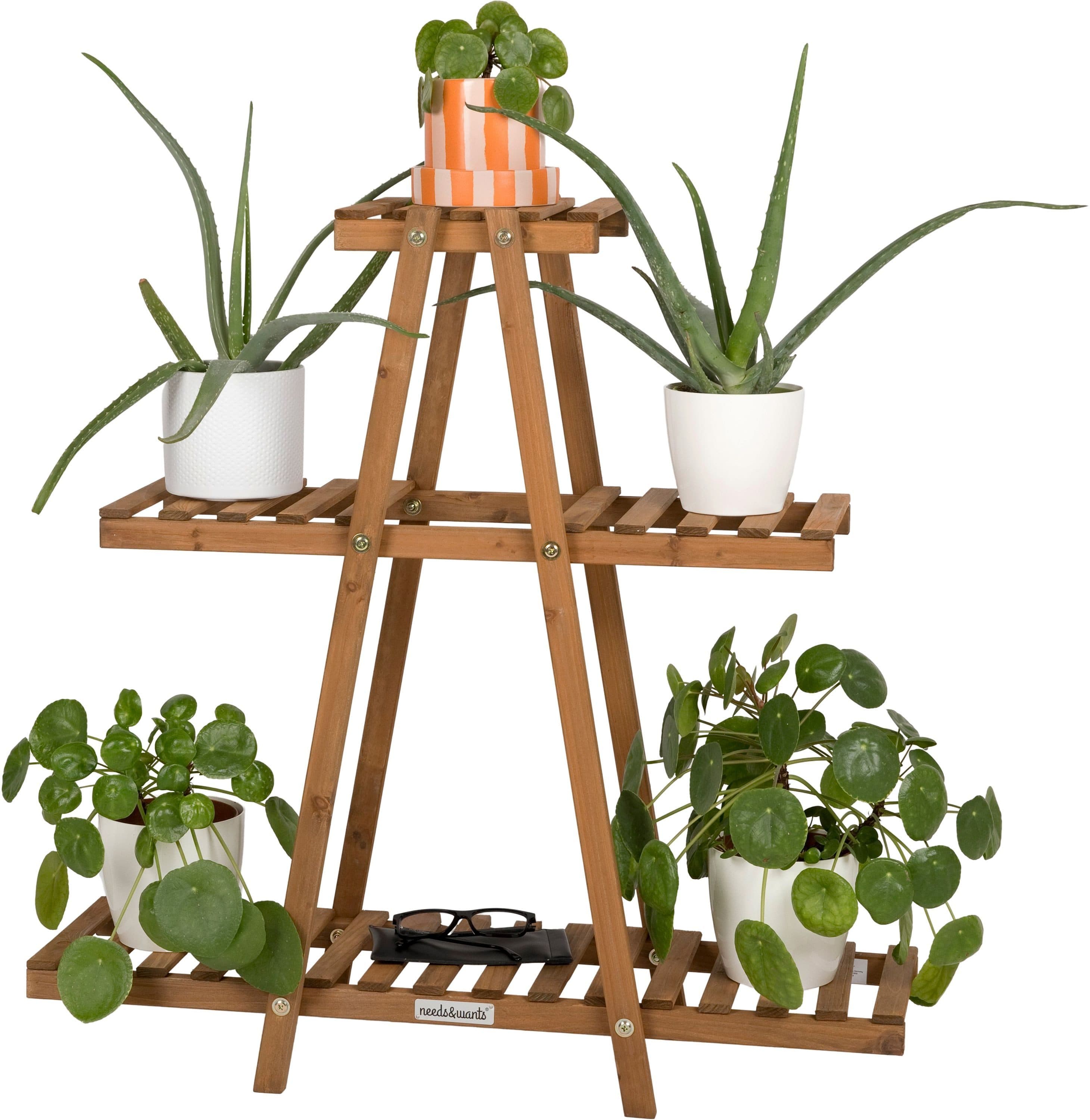 needs&wants® Pflanzenständer Blumenständer Holz Braun Indoor Outdoor - Bild 2