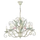 Licht-Erlebnisse Kronleuchter LUCE Floral Rosa Grün Metall Glas Bild 2