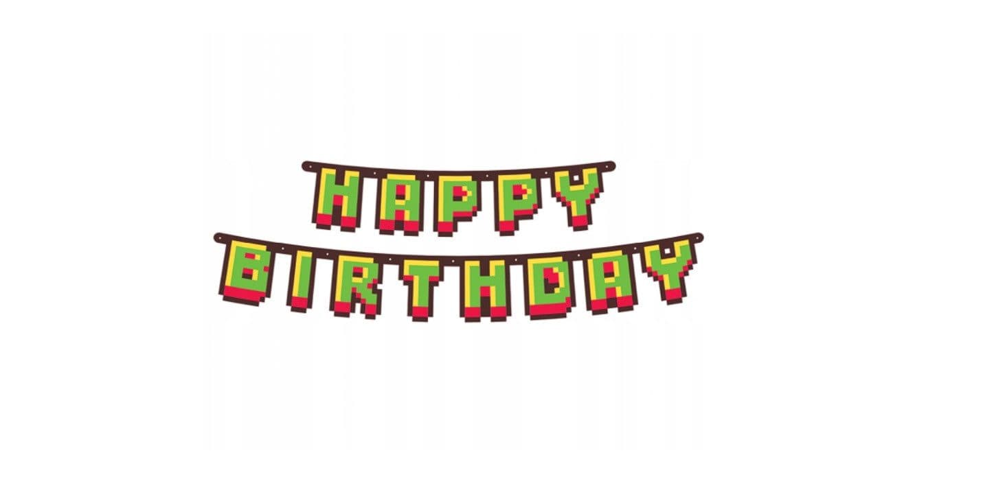 Festivalartikel Girlande Minecraft Happy Birthday Party Dekoration