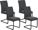 HELA Freischwinger LINN 4er Set Anthrazit Schwarz Metallgestell Bild 2