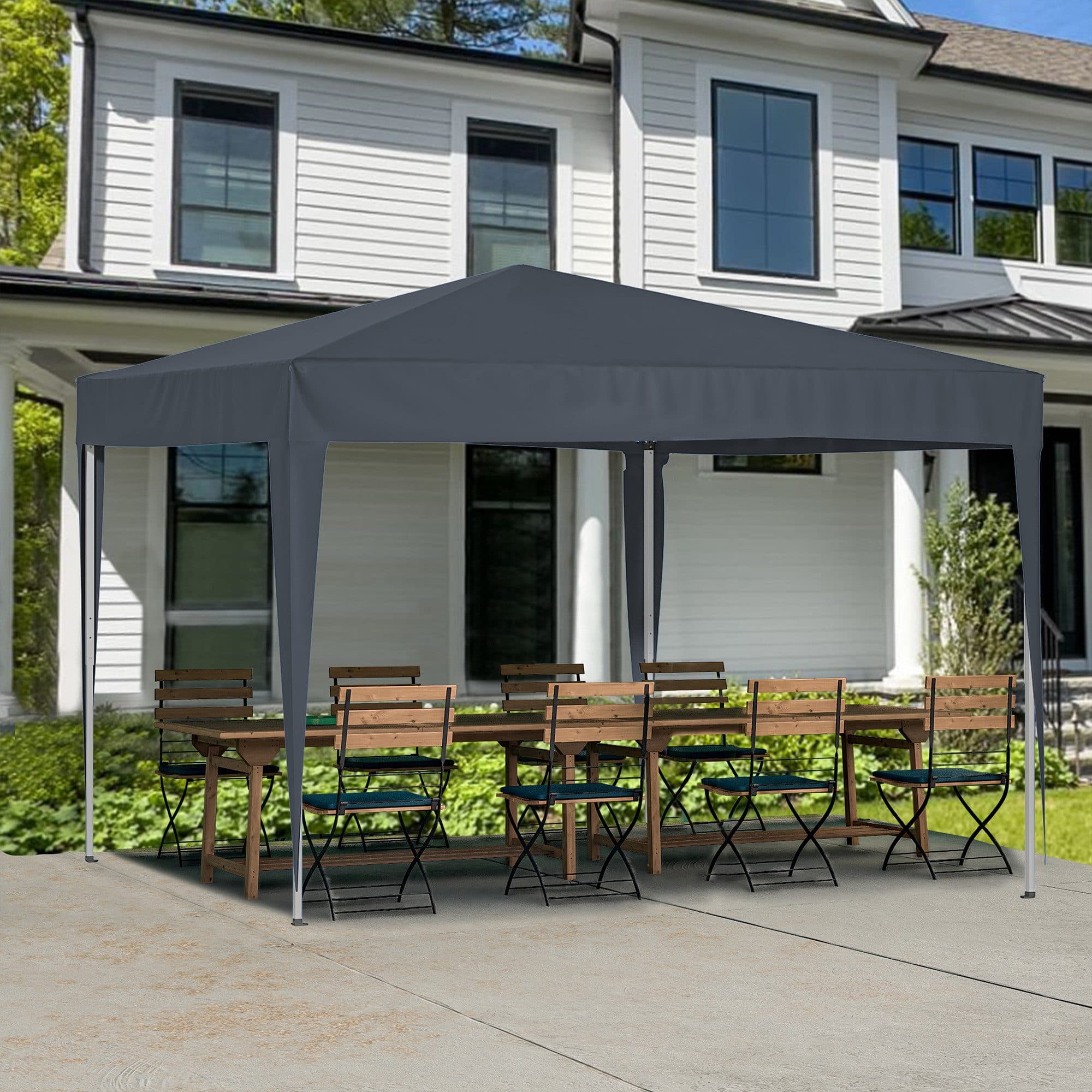 GIHAUVIA Faltpavillon 3x3m Anthrazit wasserdicht UV50+ - Bild 2
